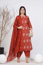 Cotton Embroidered Kurta Set