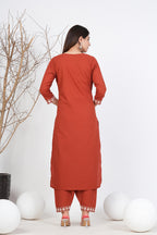 Cotton Embroidered Kurta Set