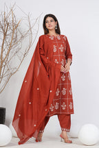 Cotton Embroidered Kurta Set