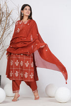 Cotton Embroidered Kurta Set