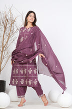Cotton Embroidered Kurta Set