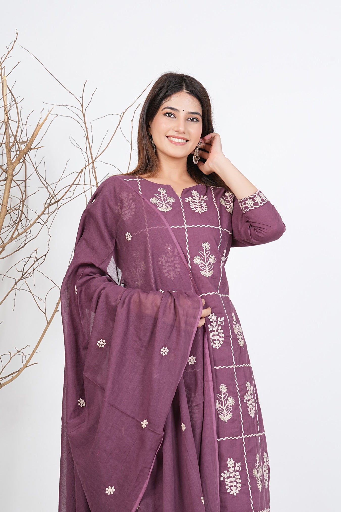 Cotton Embroidered Kurta Set