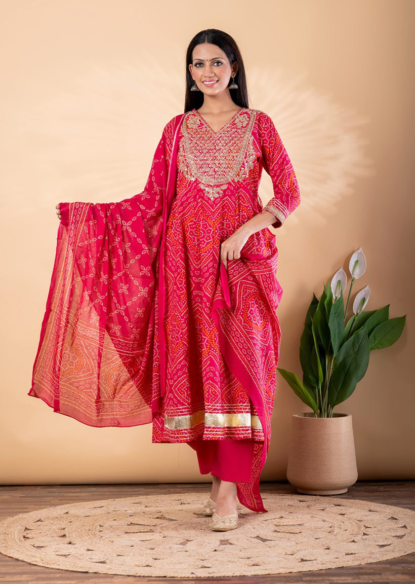 Cotton Embroidered Kurta Set