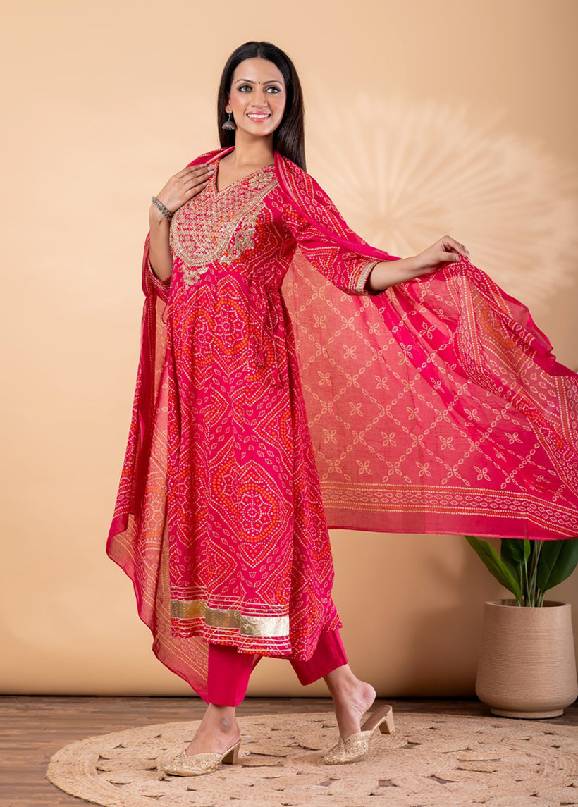 Cotton Embroidered Kurta Set