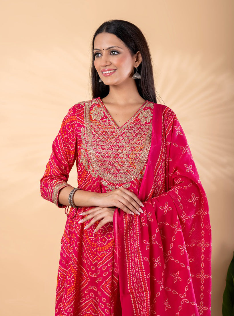 Cotton Embroidered Kurta Set