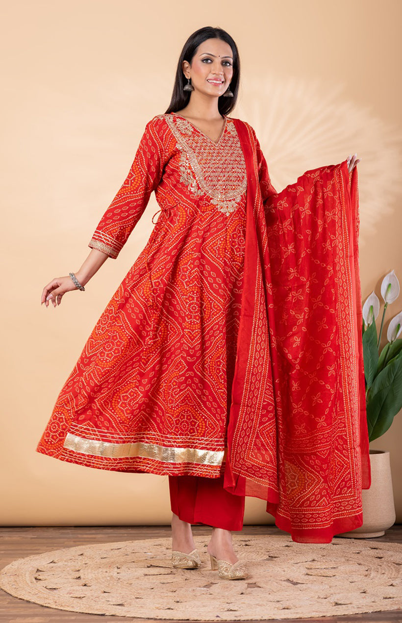 Cotton Embroidered Kurta Set