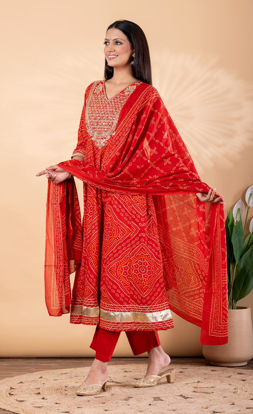 Cotton Embroidered Kurta Set