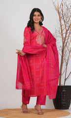 Cotton Embroidered Kurta Set