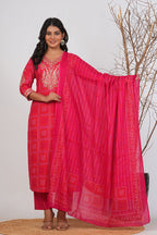 Cotton Embroidered Kurta Set
