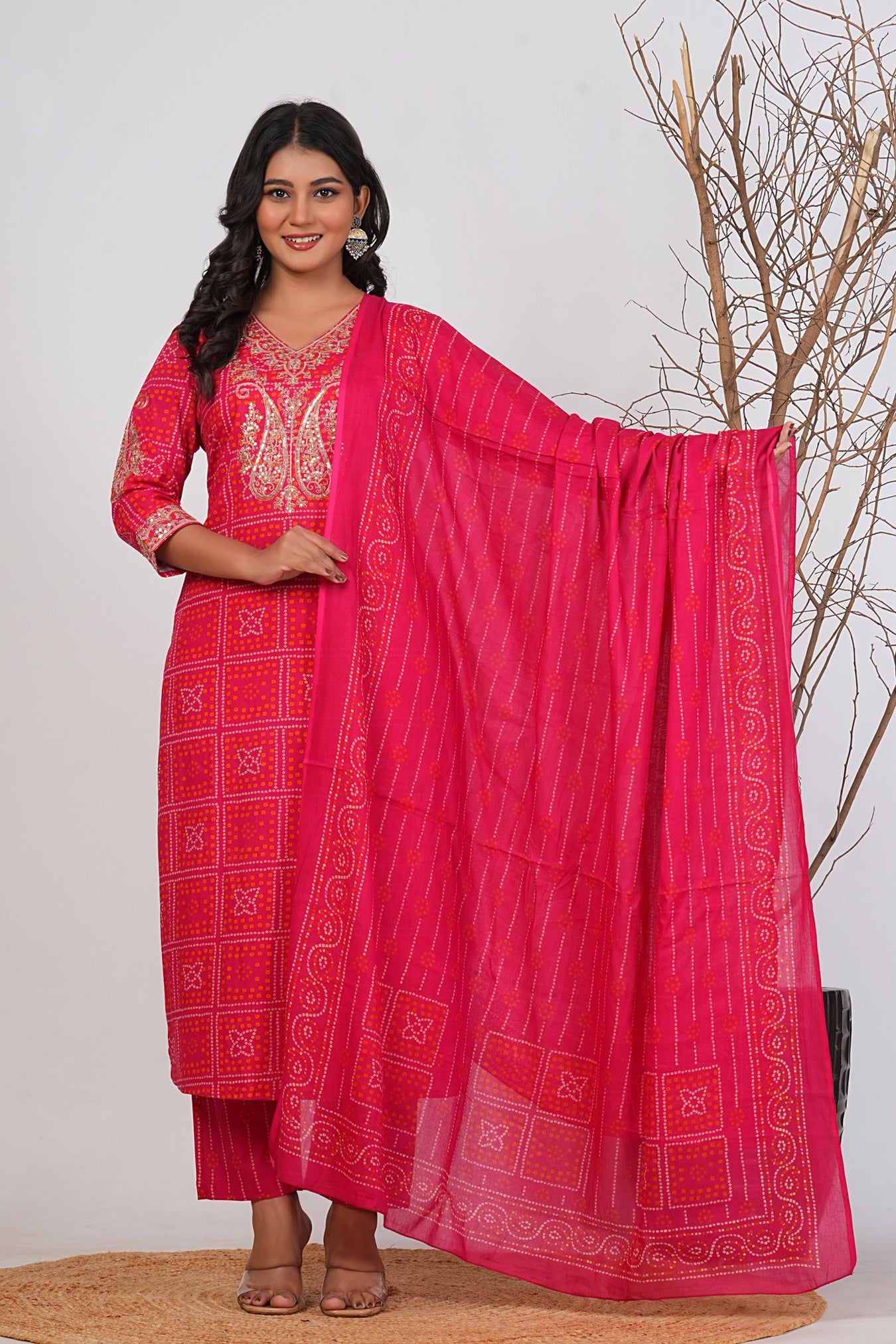 Cotton Embroidered Kurta Set