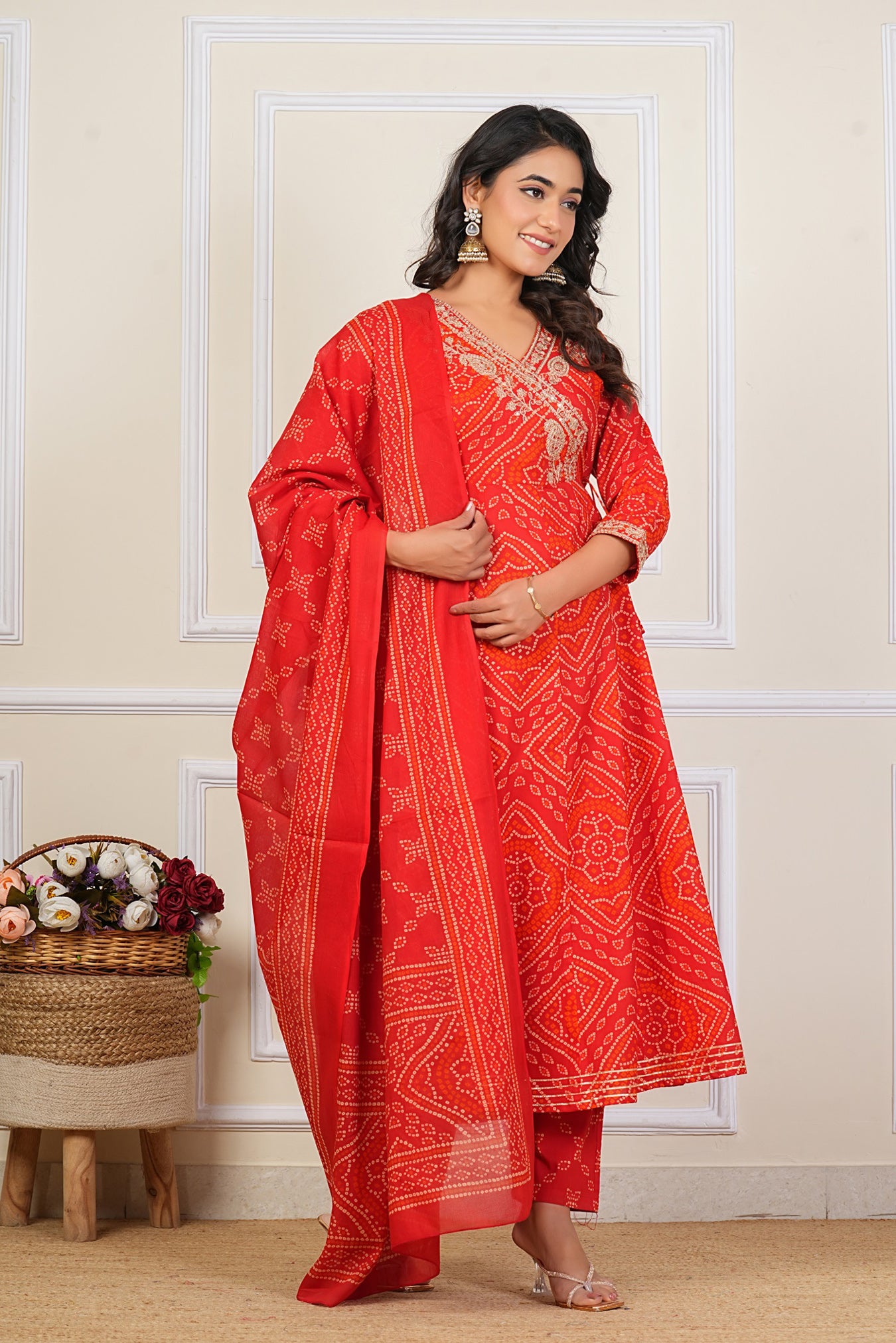 Cotton Embroidered Kurta Set