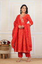 Cotton Embroidered Kurta Set