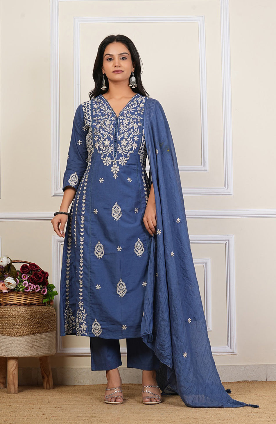 Cotton Embroidered Kurta Set