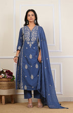 Cotton Embroidered Kurta Set