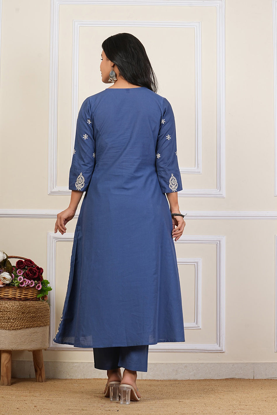 Cotton Embroidered Kurta Set