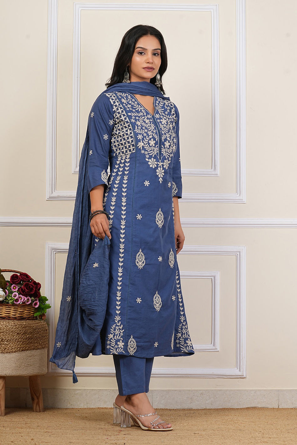 Cotton Embroidered Kurta Set