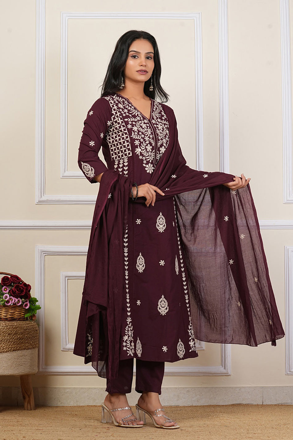 Cotton Embroidered Kurta Set