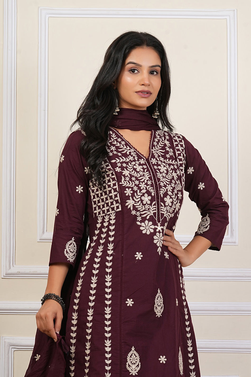 Cotton Embroidered Kurta Set