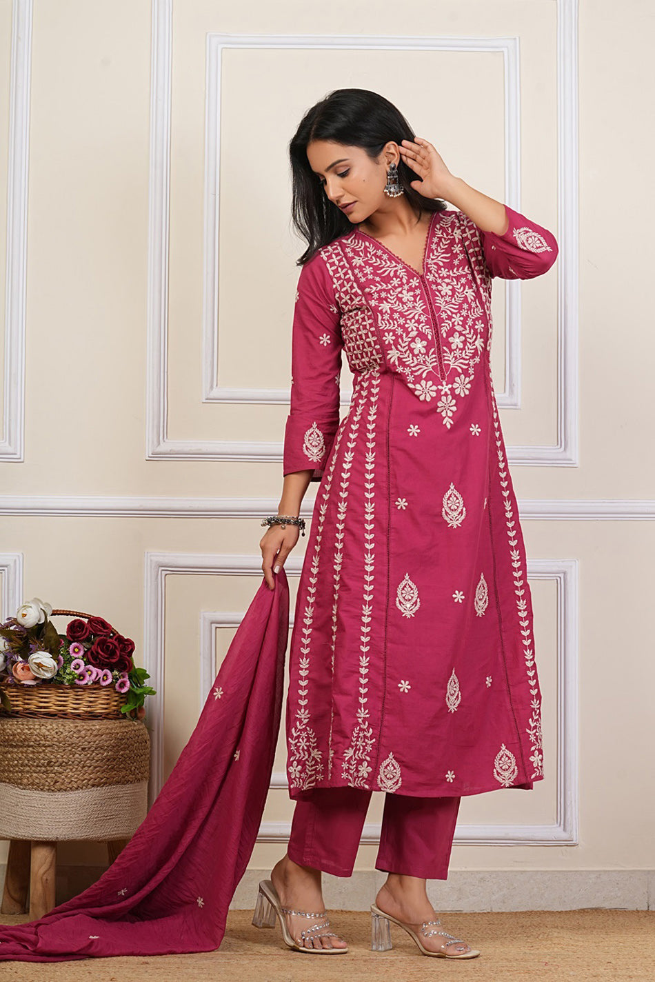 Cotton Embroidered Kurta Set