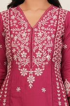 Cotton Embroidered Kurta Set