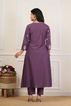 Cotton Embroidered Kurta Set