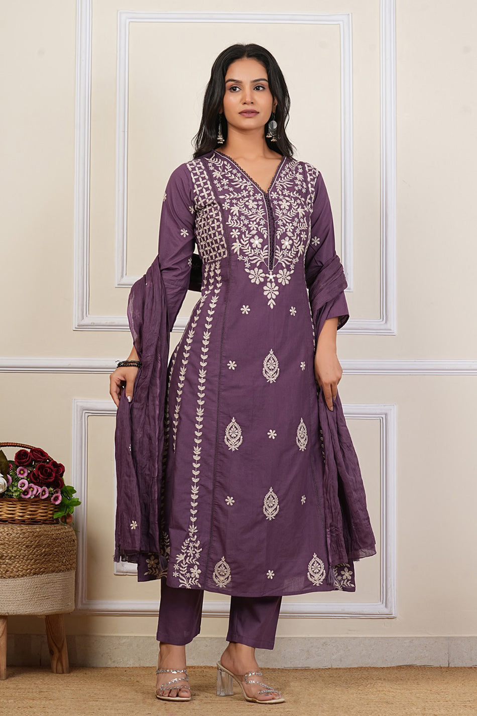 Cotton Embroidered Kurta Set
