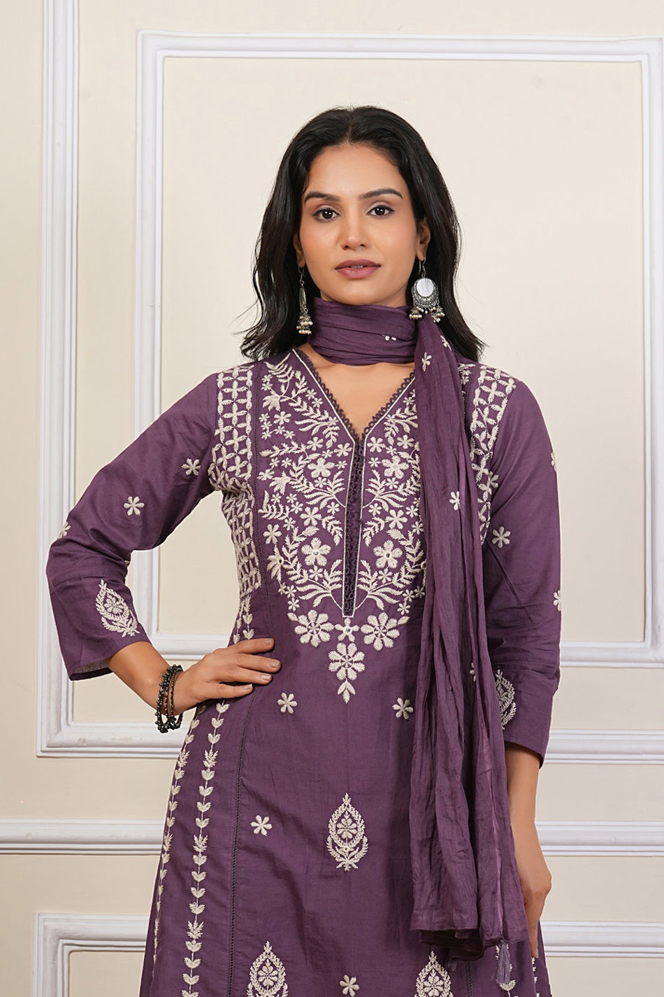 Cotton Embroidered Kurta Set