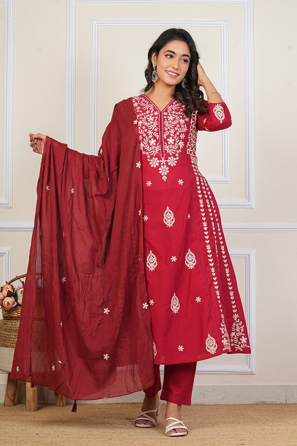 Cotton Embroidered Kurta Set