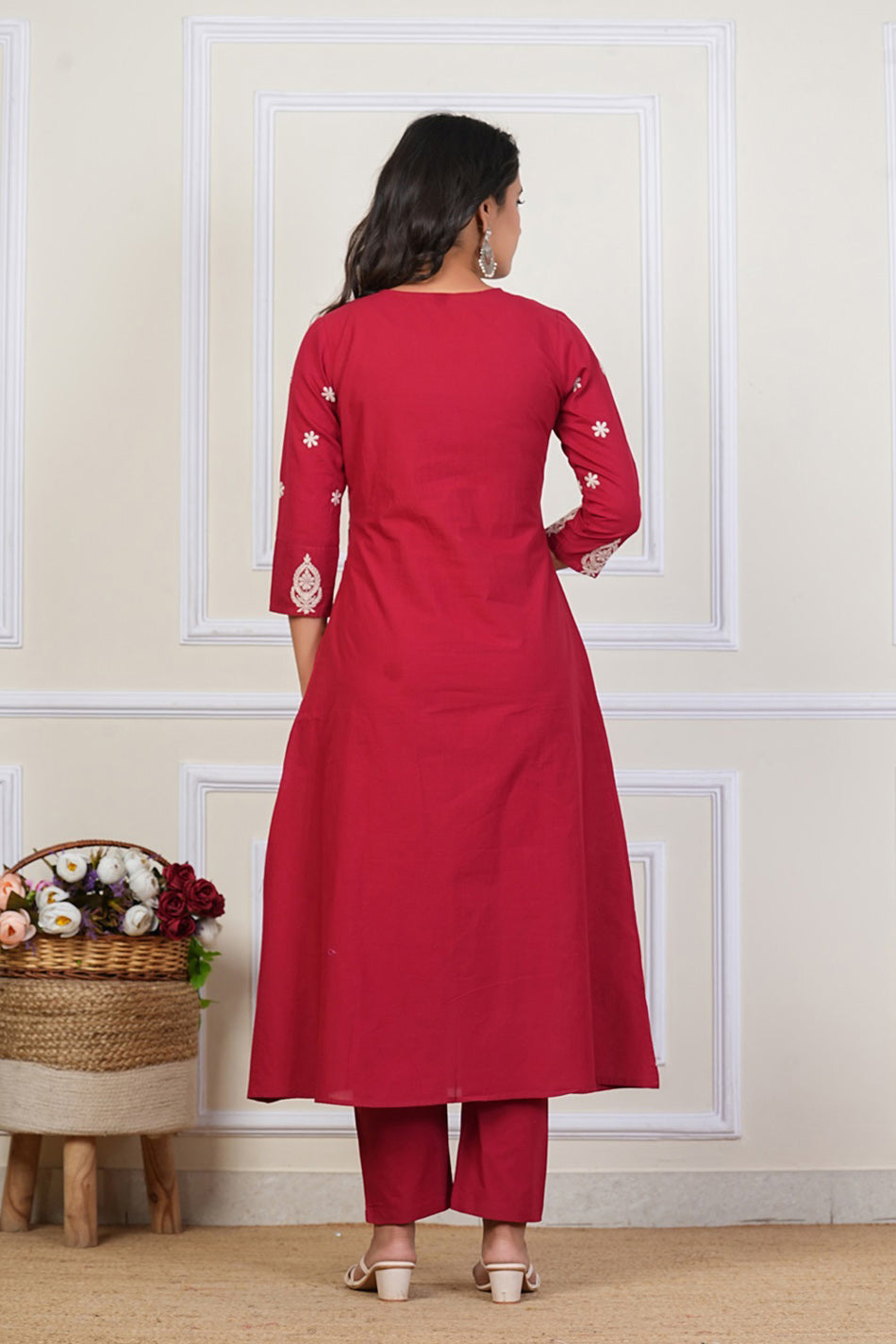 Cotton Embroidered Kurta Set