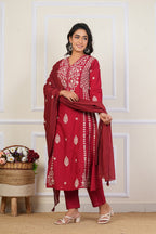 Cotton Embroidered Kurta Set