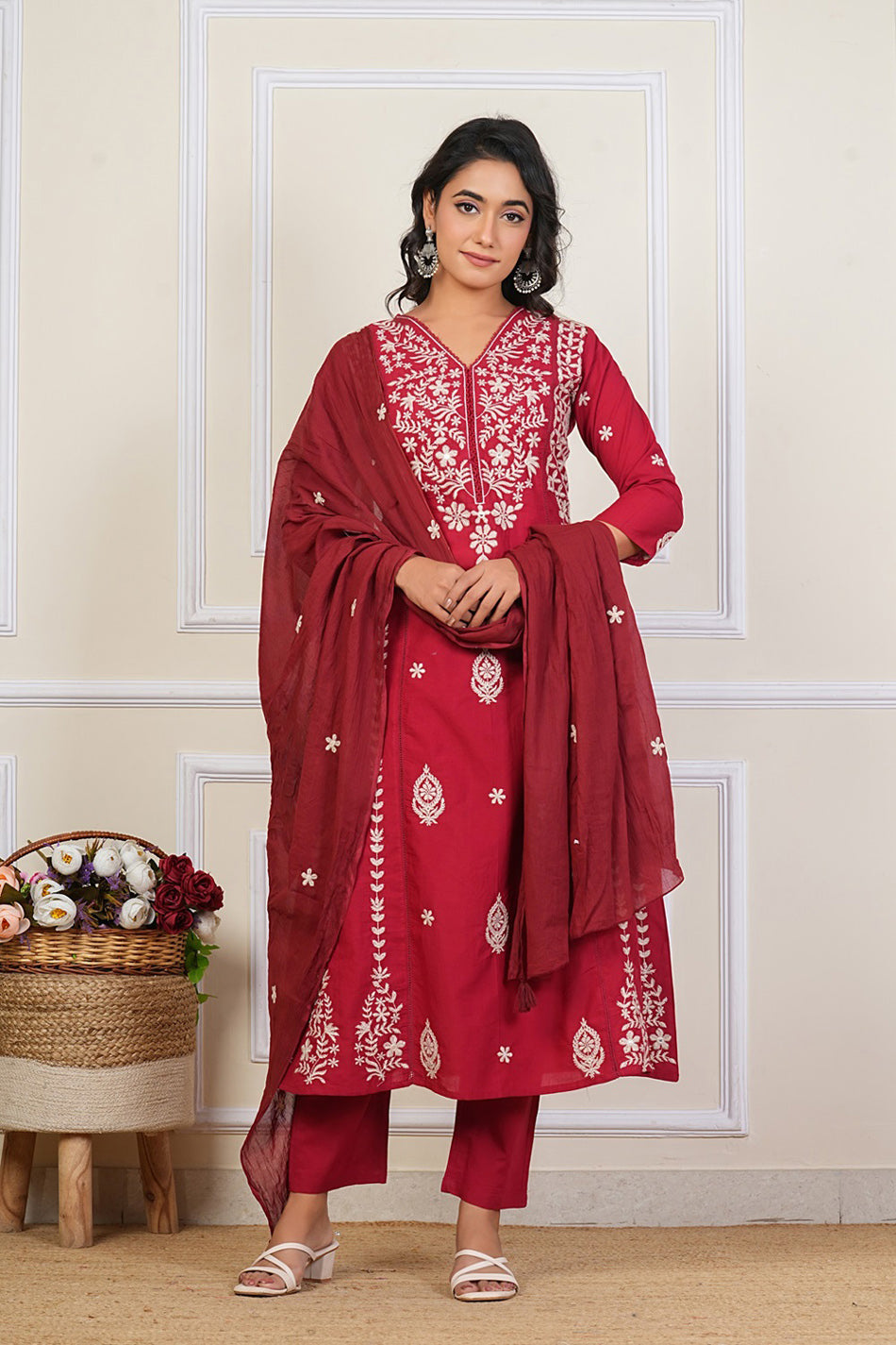 Cotton Embroidered Kurta Set