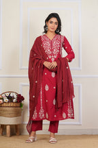Cotton Embroidered Kurta Set