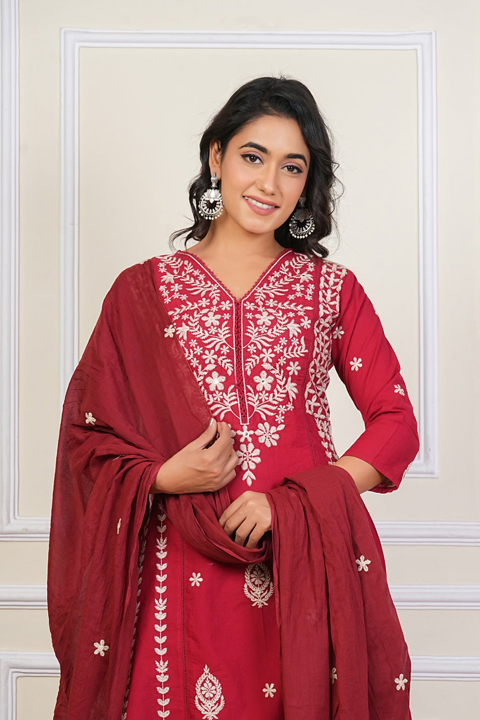 Cotton Embroidered Kurta Set