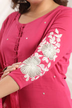 Cotton Embroidered Kurta Set