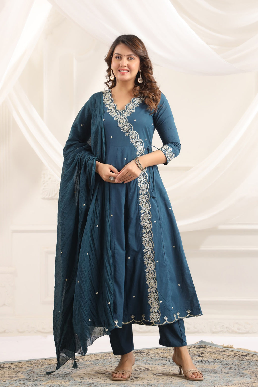 Cotton Embroidered Kurta Set