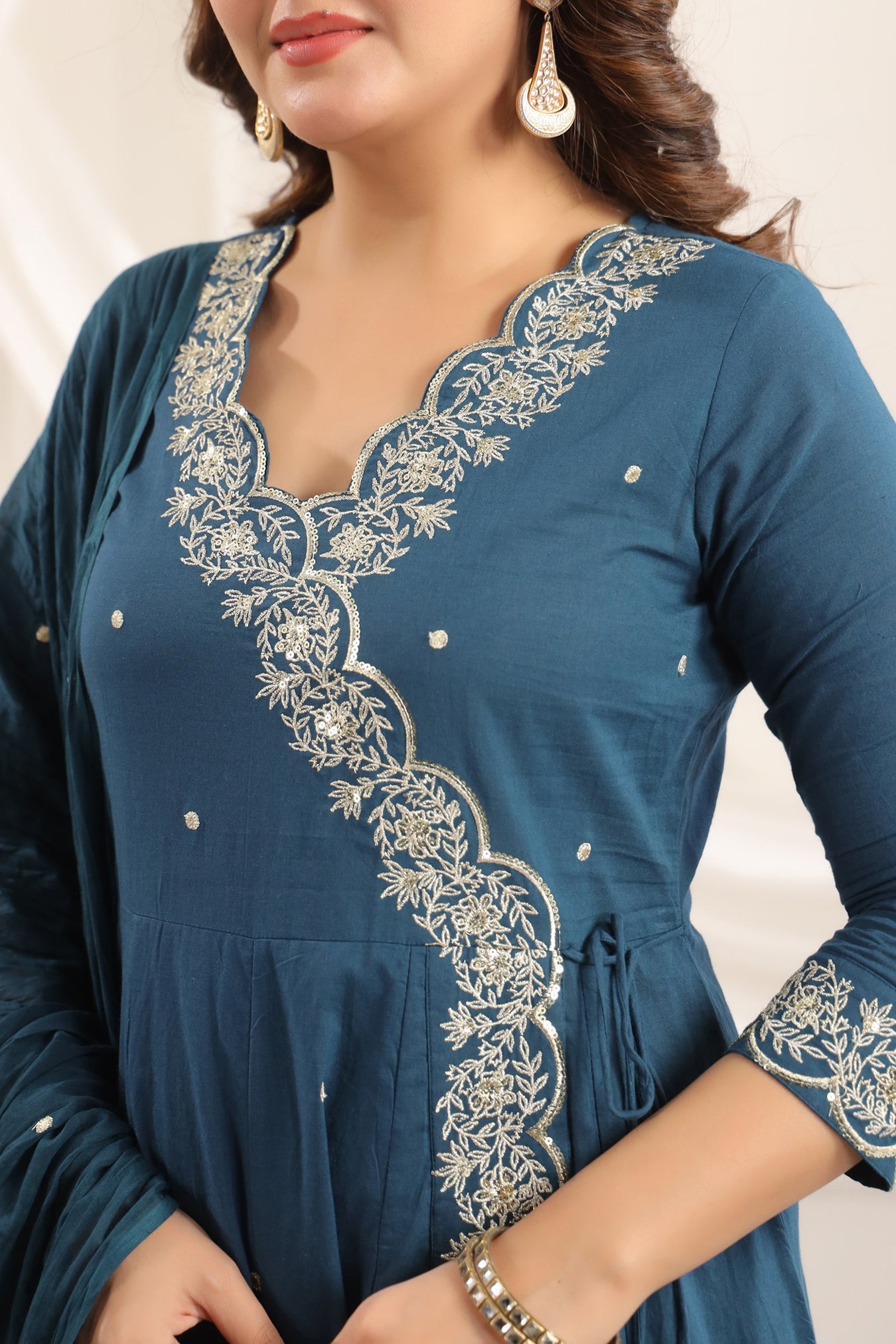 Cotton Embroidered Kurta Set