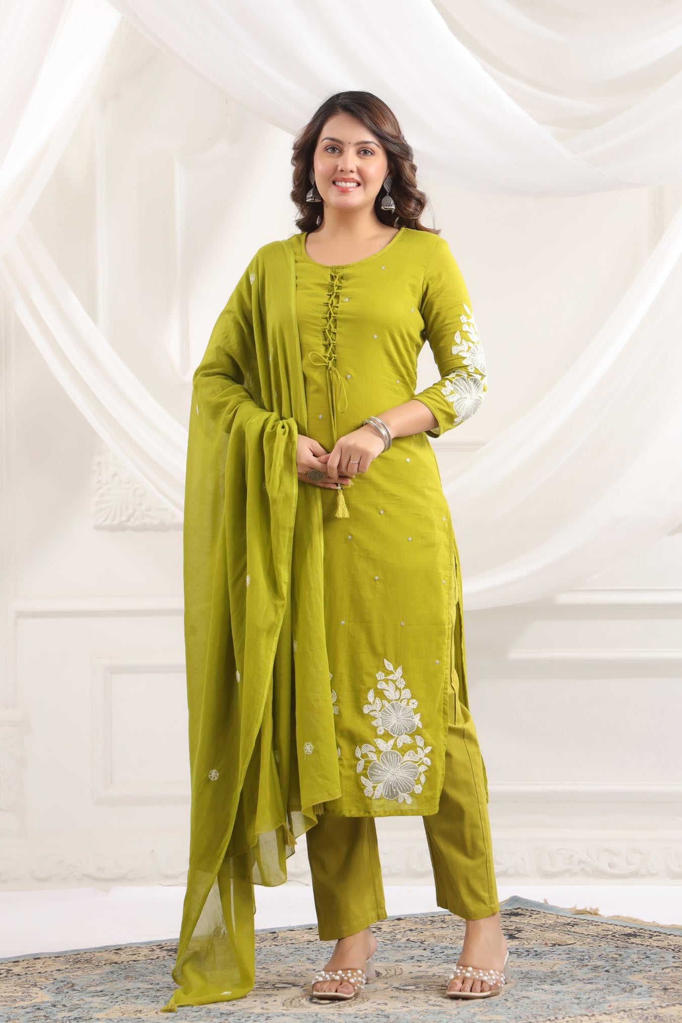 Cotton Embroidered Kurta Set