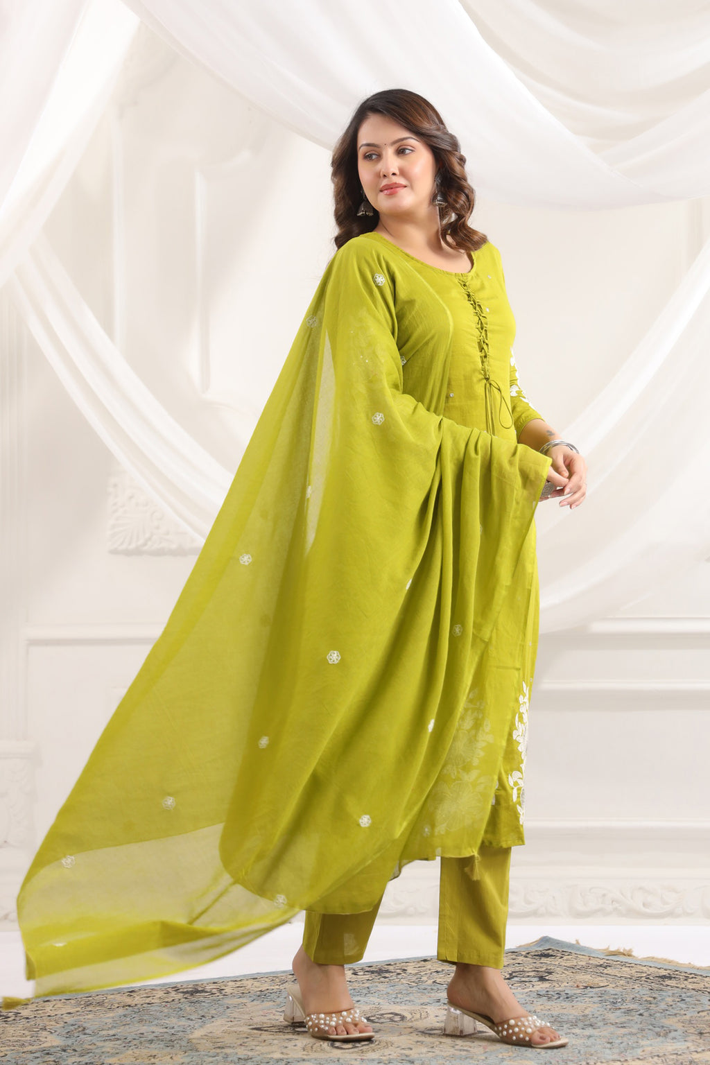 Cotton Embroidered Kurta Set