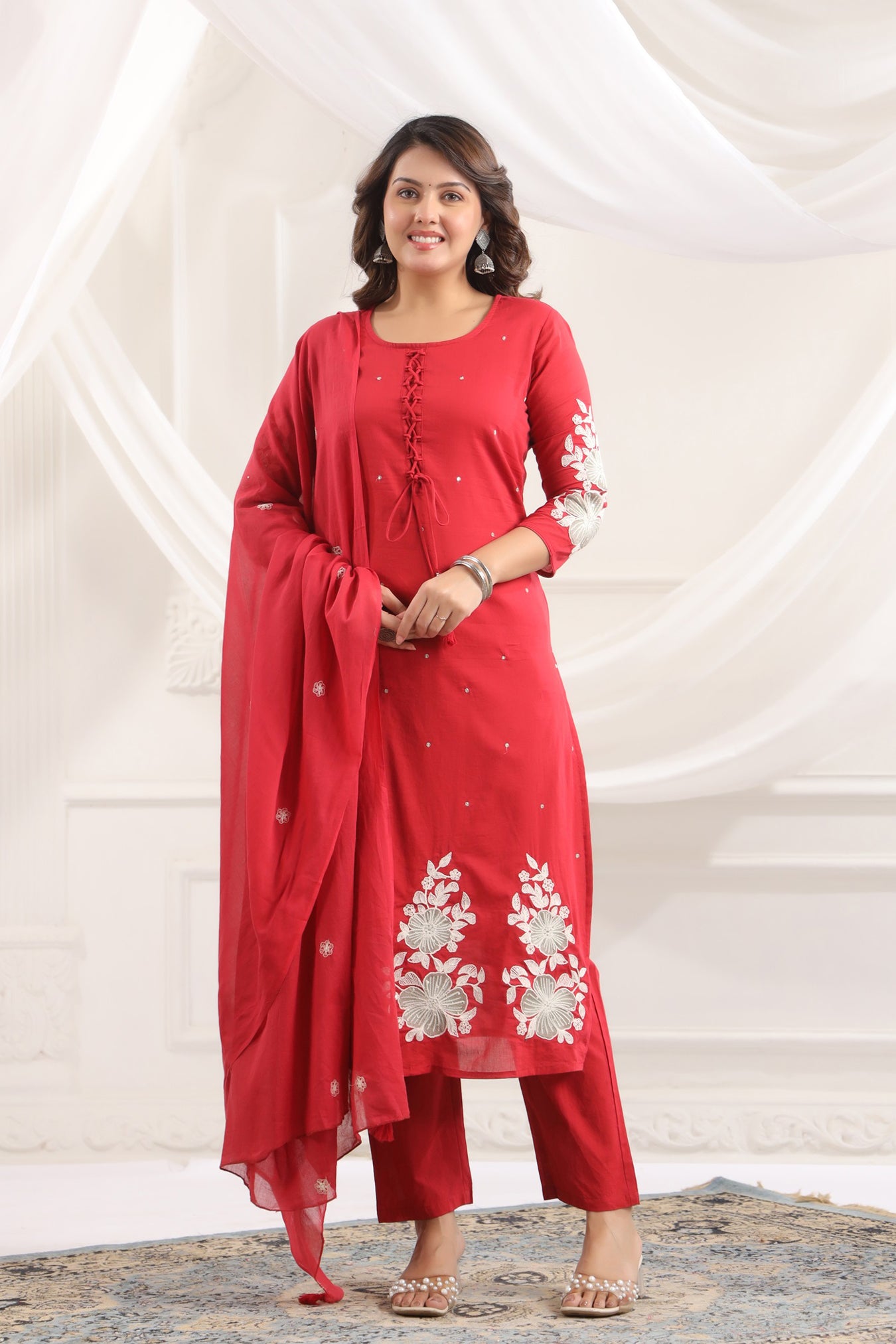 Cotton Embroidered Kurta Set