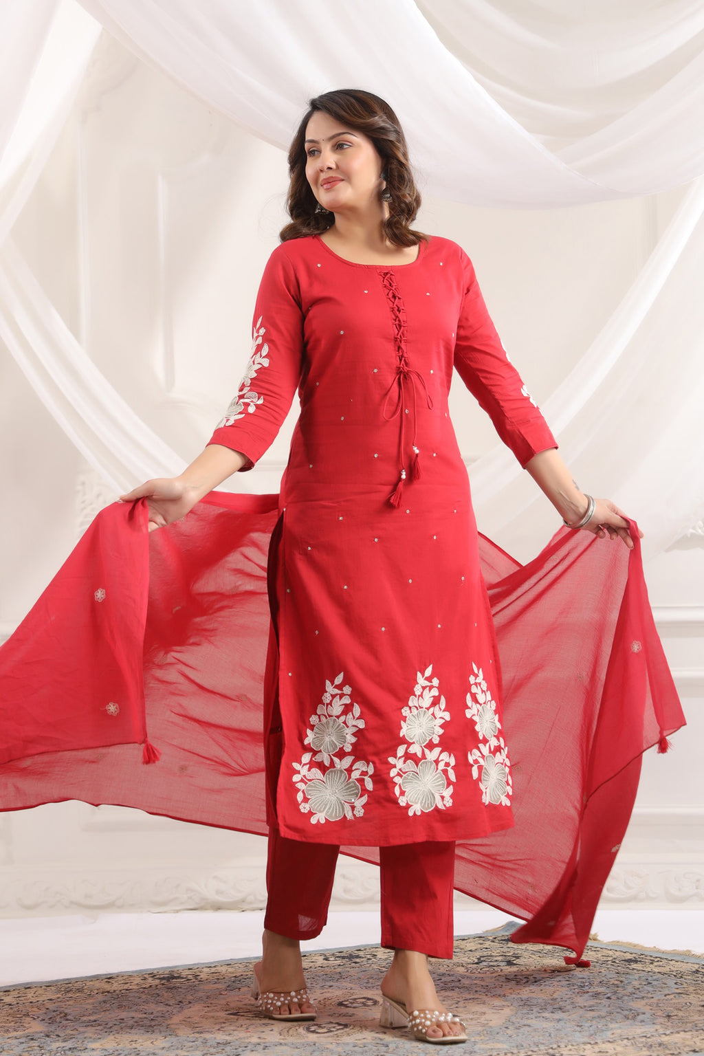 Cotton Embroidered Kurta Set