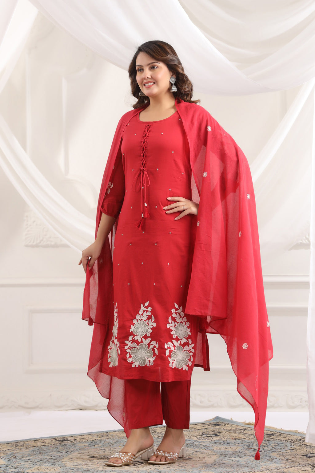 Cotton Embroidered Kurta Set