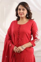 Cotton Embroidered Kurta Set