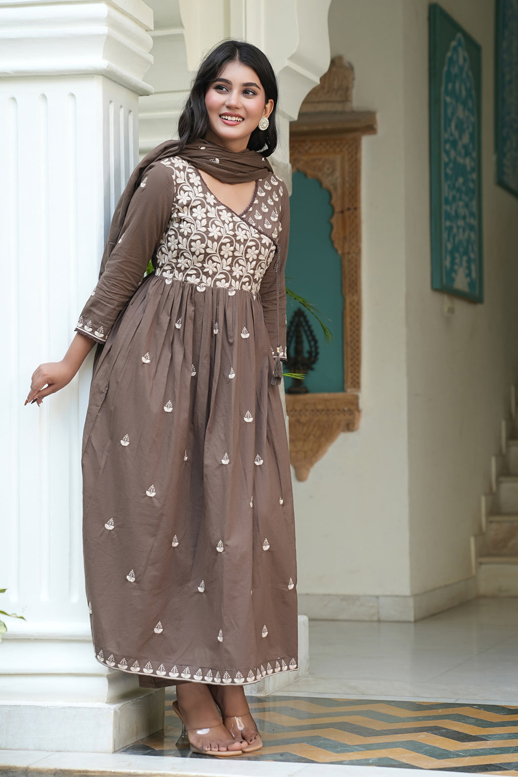 Cotton Embroidered Kurta Set