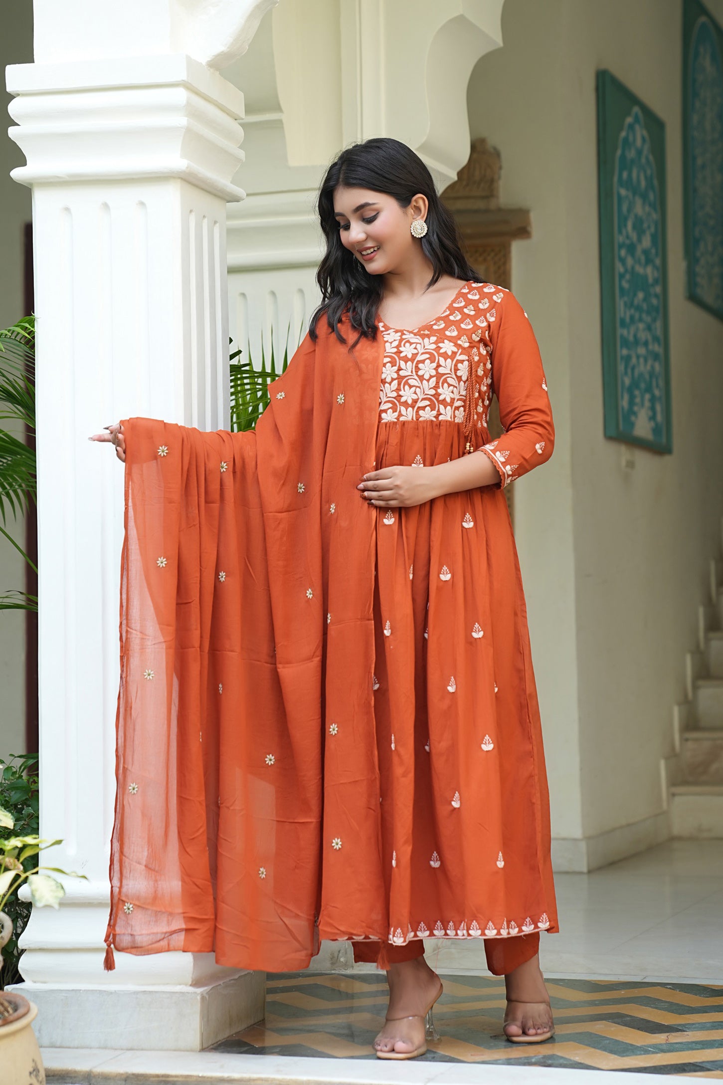 Cotton Embroidered Kurta Set