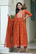 Cotton Embroidered Kurta Set