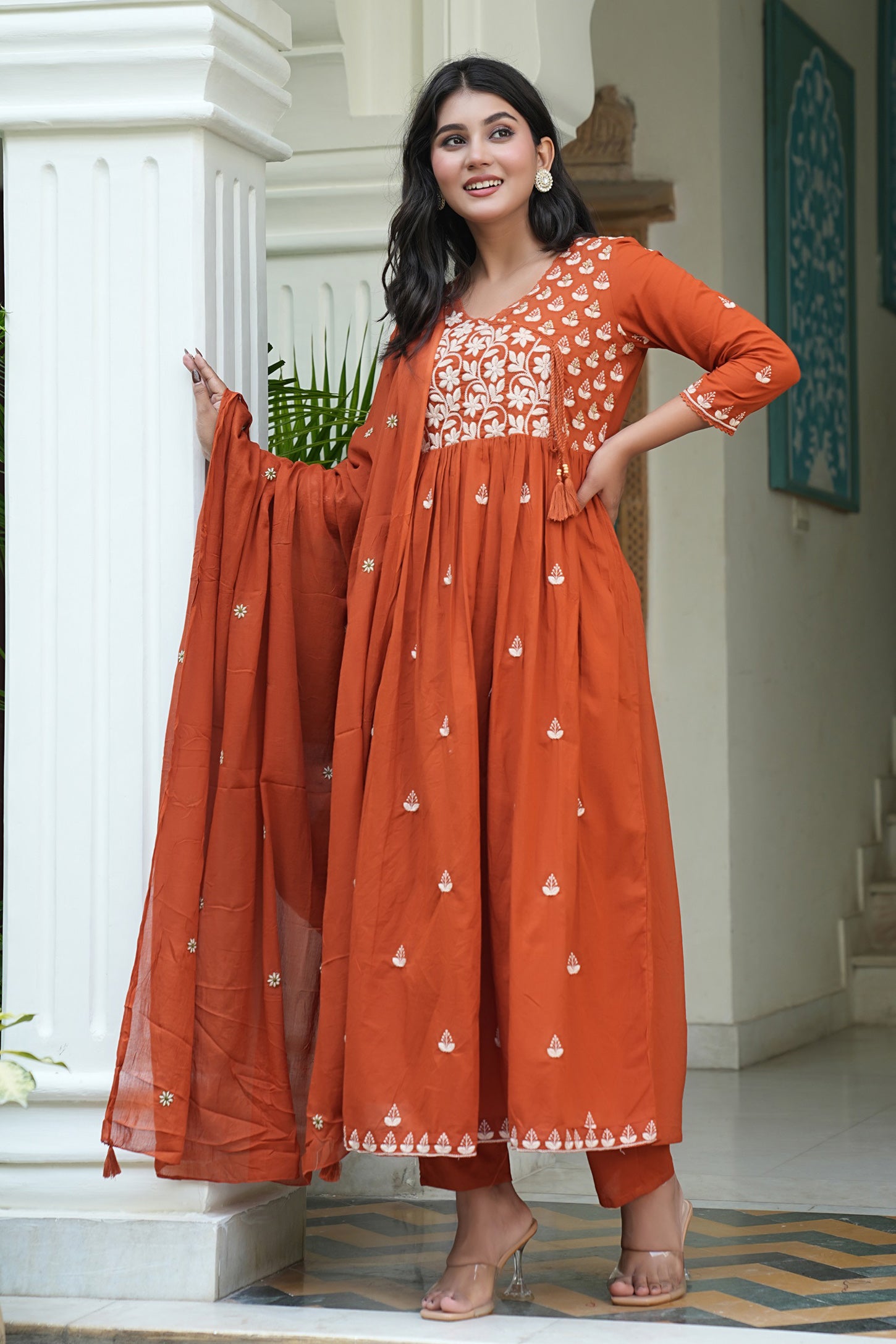 Cotton Embroidered Kurta Set