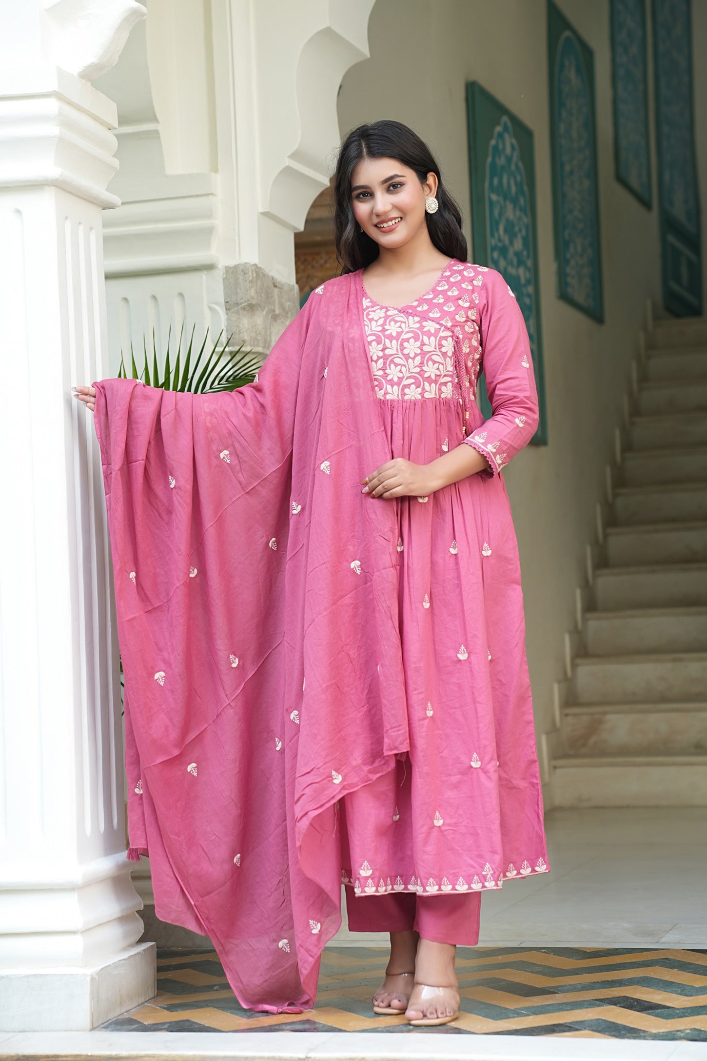 Cotton Embroidered Kurta Set