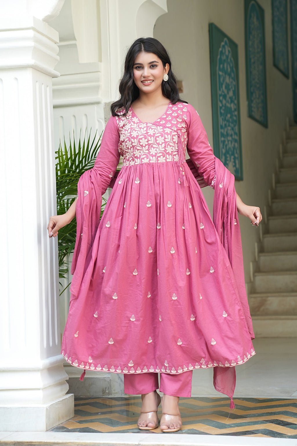 Cotton Embroidered Kurta Set