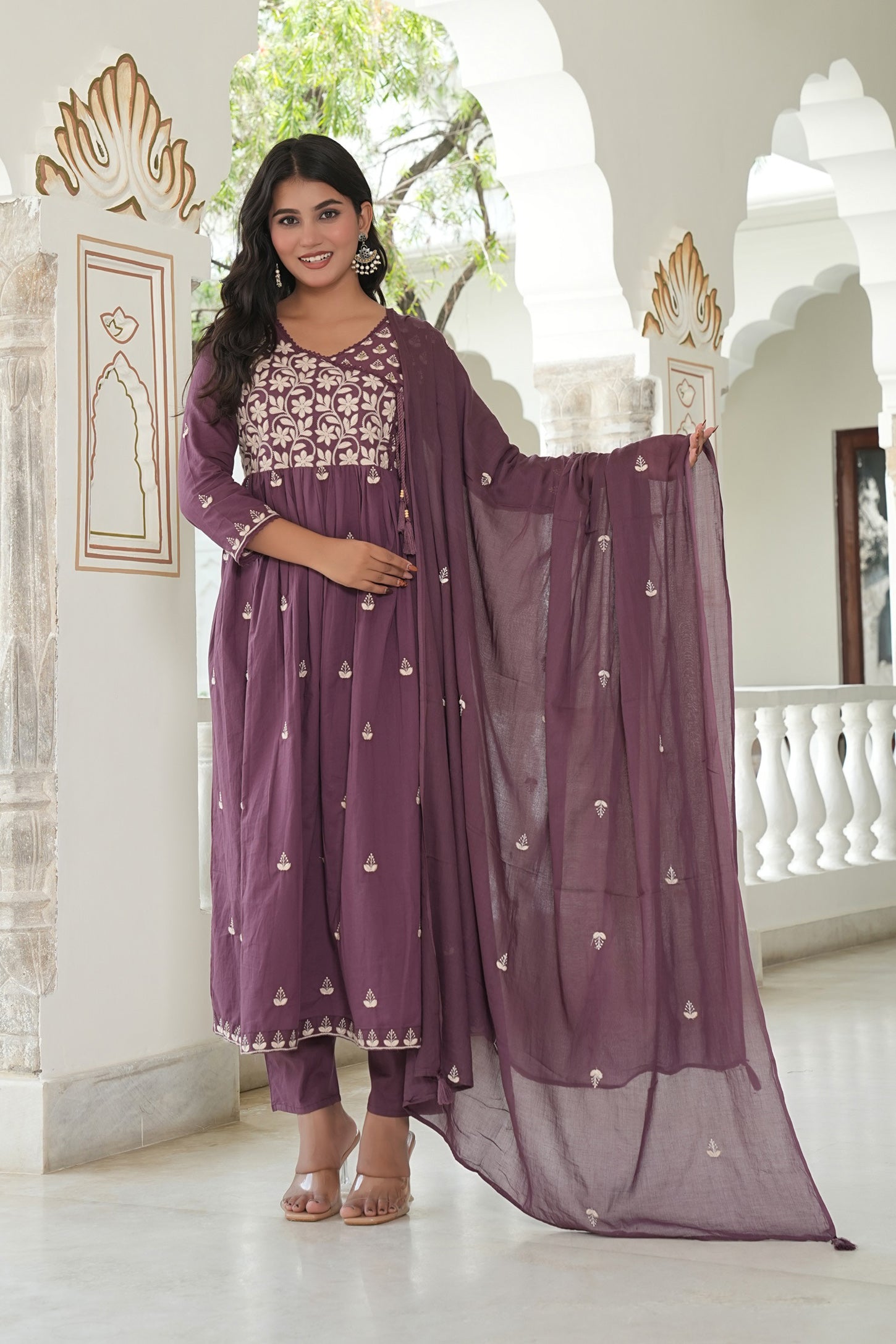 Cotton Embroidered Kurta Set