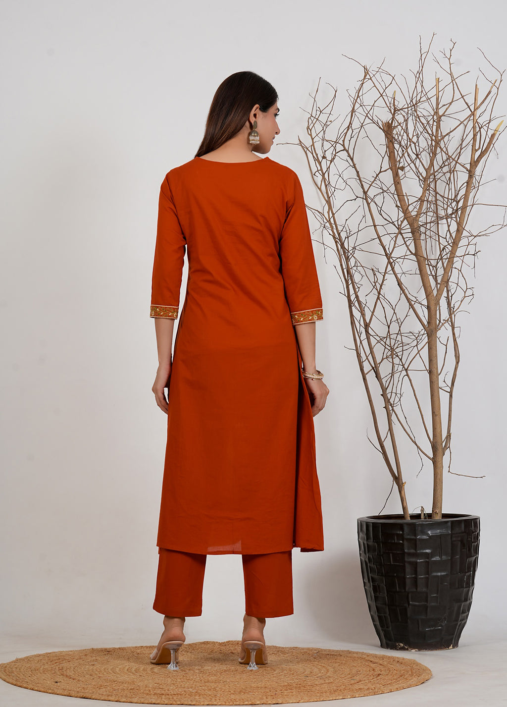 Cotton Embroidered Kurta Set